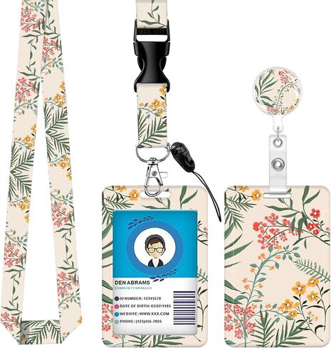 Lanyards for ID Badge Holder for Women Cute, Teacher Lanyard with ID Holder Clip,Retractable Keychain Badge Reel Heavy Duty, Teacher Nurse Work Office Gifts (Spring Sage Green) in Saudi Arabia