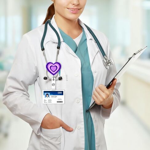 بكرة شارة ممرضة لطيفة ومضحكة، حامل شارة اسم الهوية الشخصية مع مشبك قابل للسحب، مشبك شارة العمل لـ RN CNA LPN LVN العامل الطبي وطالب التمريض in Kuwait