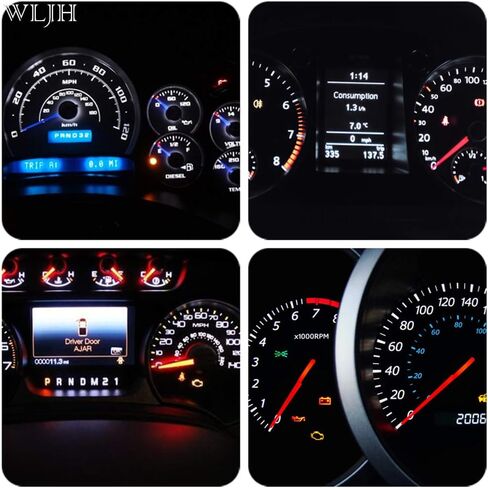 wljh t10 194 أدى ضوء للسيارات الداخلية ضوء أداة العنقودية أضواء قبة خريطة الباب مقياس المجاملة أضواء داش مؤشر المصابيح متعددة الأغراض 6 حزمة الأبيض in Saudi Arabia