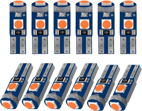 12 قطعة T5 LED لمبات، 74 73 37 2721 لمبة LED للوحة قيادة السيارة، 3030 شريحة فائقة السطوع 12 فولت لمبة مجموعة الأدوات مناسبة لمؤشر قياس لوحة لوحة القيادة (أبيض) in Kuwait