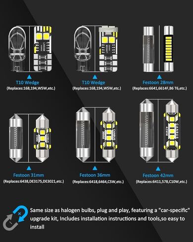 14 Pieces Interior LED Lights Replacement for BMW 3 Series E36 Sedan Coupe Wagon Touring 1991-1998 White LED Interior Bulb with Install Tool in Kuwait