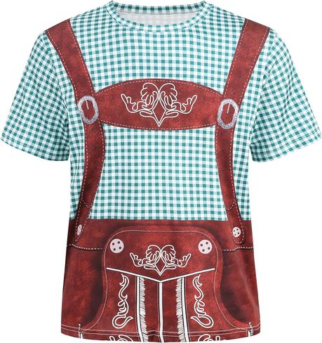 GRAJTCIN Men's Bavarian Oktoberfest Costume Short Sleeve T-Shirt in Kuwait
