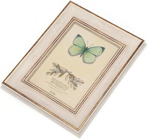 6x8 Inches Vintage Feel Rustic Picture Frame for Tabletop or Wall Hanging with Glass Front (6x8, White) in Kuwait