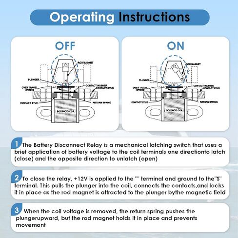 0100055000 Battery Disconnect Relay - 12V 100A Latching Solenoid Plug-in Replacement for Intellitec 01-00055-000, RV Marine Automotive Battery Cut Off Switch in Kuwait