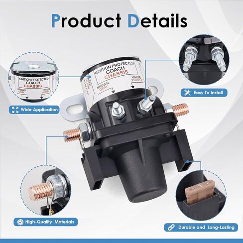 0100055000 Battery Disconnect Relay - 12V 100A Latching Solenoid Plug-in Replacement for Intellitec 01-00055-000, RV Marine Automotive Battery Cut Off Switch in Kuwait