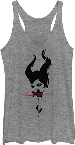 قميص بدون أكمام نسائي من Fifth Sun Disney Maleficent Black Rose Curse بتصميم Racerback in Kuwait