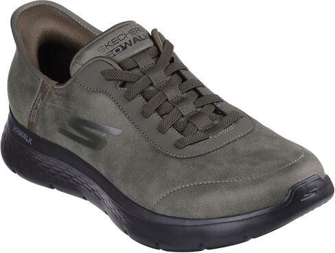 Skechers - Mens Go Walk Flex - Smooth Motion Slip On Shoes, Color Olive, Size: 12 M US in Saudi Arabia