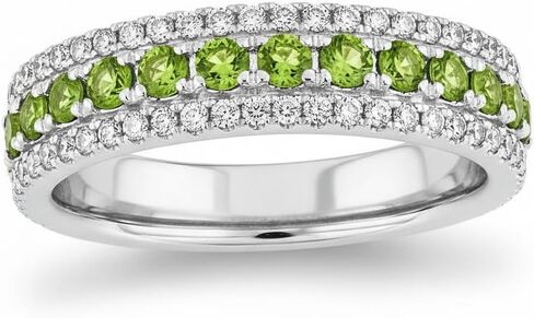 JewelryGift Choose Your Color Gemstone Eternity Band Ring 925 Sterling-Silver Chakra Healing Birthstone Solitaire Engagement Rings Gift for Wedding or Anniversary Womens and Girls Size US 4 to 13 in Kuwait