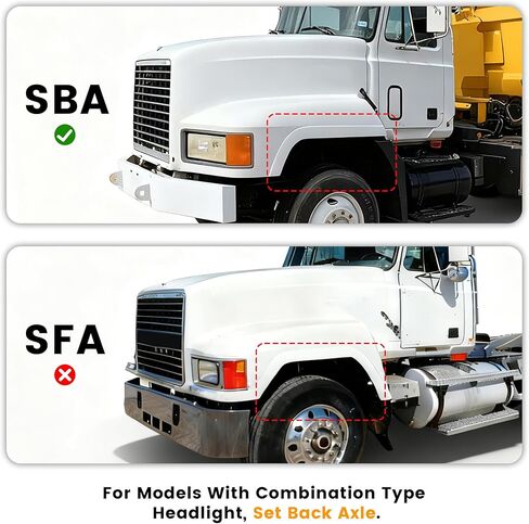 2 Pack Headlight Set Compatible with 1990-2006 Mack CH600 CH612 CH613 CL600 CL700 Clear Amber Lens, Includes Bulbs & Bezels Replace for 8885501, 25163253, 25154252, MK2503100 in Kuwait