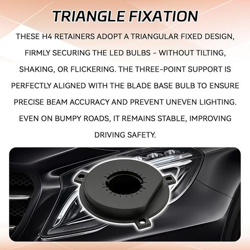 2PCS H4 LED Light Adapter Base Headlight Bulb Sockets Retainers Holder, LED Headlight Adapter H4 Light Bulb Bracket Holder, Nylon Blade Fixed Mount Bulbs Sockets Universal Car Accessory(Black) in Kuwait