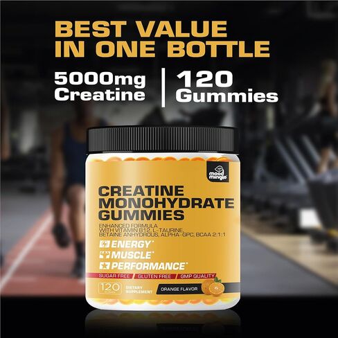 كرياتين مونوهيدرات 5 جم للرجال والنساء - مكمل غذائي خالي من السكر قابل للمضغ - تركيبة محسنة مع L-Taurine Betaine لا مائي Alpha-GPC BCAA 2:1:1 in Kuwait