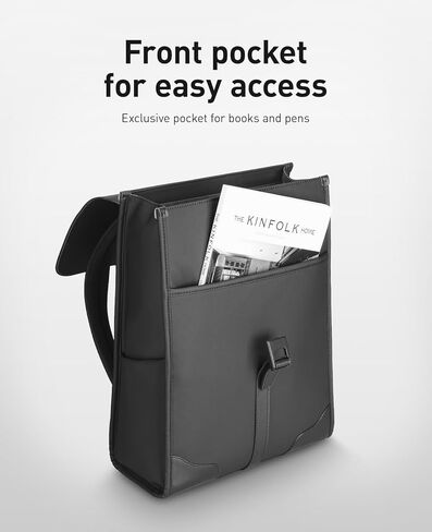 Muzee Slim Laptop Backpack for Men & Women, Leather Commuter Backpack, 15.6" Lightweight Waterproof Anti-Theft Daypack for Office & Casual Outings in Kuwait