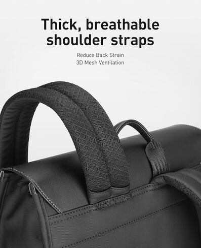 Muzee Slim Laptop Backpack for Men & Women, Leather Commuter Backpack, 15.6" Lightweight Waterproof Anti-Theft Daypack for Office & Casual Outings in Kuwait