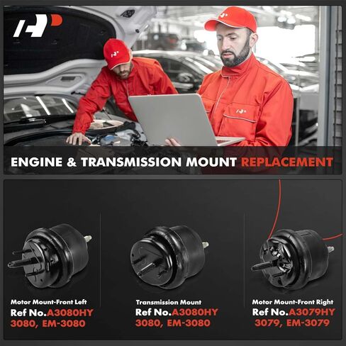 A-Premium 3PCS Engine Motor Mount and Transmission Mount Kit Compatible with Ford Five Hundred, Freestyle & Mercury Montego, 2005 2006 2007, 3.0L, Replace# 5F9Z6068A, 5F9Z6038BA in Saudi Arabia