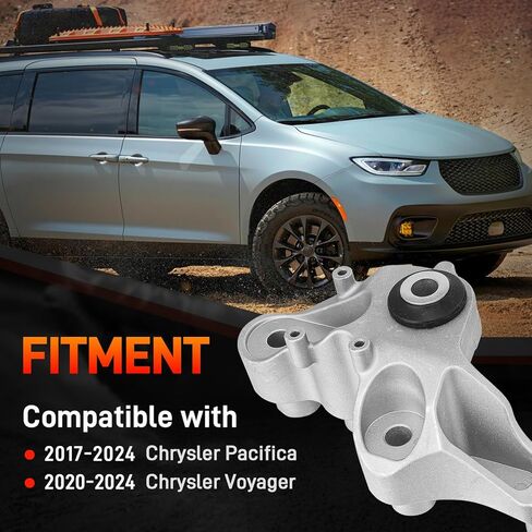 4PCS Engine Motor Mount and Transmission Mount Compatible with 2017-2024 Chrysler Pacifica 2020-2024 Chrysler Voyager, Replace 68224744AB, 68485537AA, 68224742AD, 68224742AC in Kuwait