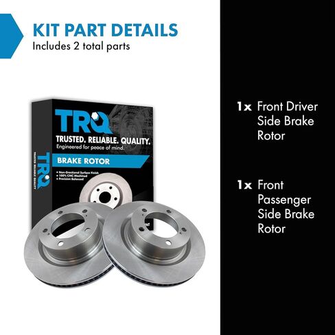 TRQ Front Brake Rotor Set Vented Compatible with 2016-2021 Lexus LX570 2016-2021 Toyota Land Cruiser 2008-2022 Sequoia 2007-2021 Tundra in Saudi Arabia