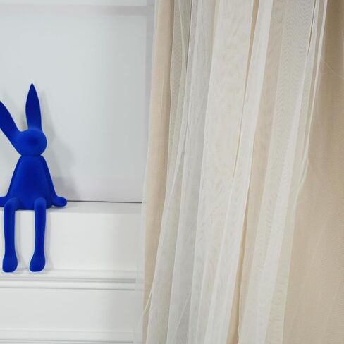 INLINAS Beige Blackout Curtains with Sheer Overlay - Back Tab and Rod Pocket Thermal and Noise Reduction Panels for Bedroom and Living Room Light Blocking and Energy Saving, 52 x 63 Inches, Set of 2 in Kuwait