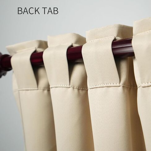 INLINAS Beige Blackout Curtains with Sheer Overlay - Back Tab and Rod Pocket Thermal and Noise Reduction Panels for Bedroom and Living Room Light Blocking and Energy Saving, 52 x 63 Inches, Set of 2 in Kuwait