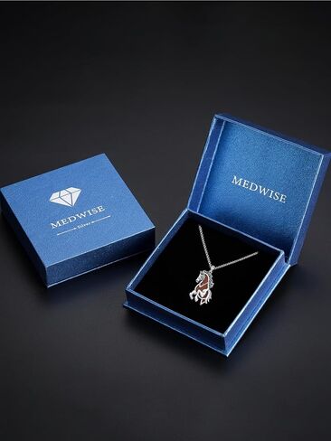 MEDWISE Wooden Lucky Horse Necklace S925 Sterling Silver Real Natural Ebony Wood Pendant Running Horse Jewelry for Men Women Lover Wife Husband Friend Valentine's Day Birthday Gifts in Saudi Arabia