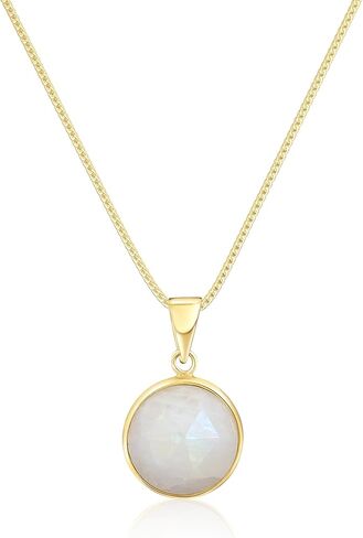 14K Gemstone Necklace for Women - Solid Gold Necklace - Gold Dainty Necklace for Women - Gold Pendant Necklace - Dainty Gold Necklace - Gold Wedding Jewelry - Gemstone Jewelry for Women in Kuwait