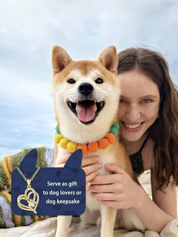 14K Gold Dog Breed Paw Print Necklace For Women Simulated Diamond Paw Heart Pendant Necklace Memorial Jewelry Gift For Dog Mom Lovers Birthday Valentine's Mother's Day Christmas in Saudi Arabia