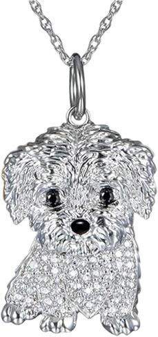 لطيف كريستال المالطية الكلب قلادة قلادة للنساء الكرتون الحيوان الكلب قلادة الحيوانات الأليفة عاشق المجوهرات in Kuwait