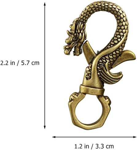 Veemoon 3 Pack Dragons Key Ring Vintage Chinese Dragon Key Pendant Retro Brass China Keychain Feng Shui Ring Good Luck Holder Car Backpack Decorative Pendant in Saudi Arabia