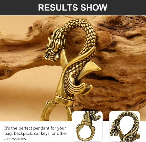Veemoon 3 Pack Dragons Key Ring Vintage Chinese Dragon Key Pendant Retro Brass China Keychain Feng Shui Ring Good Luck Holder Car Backpack Decorative Pendant in Saudi Arabia
