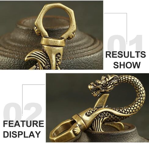 Veemoon 3 Pack Dragons Key Ring Vintage Chinese Dragon Key Pendant Retro Brass China Keychain Feng Shui Ring Good Luck Holder Car Backpack Decorative Pendant in Saudi Arabia