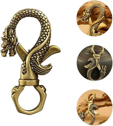 Veemoon 3 Pack Dragons Key Ring Vintage Chinese Dragon Key Pendant Retro Brass China Keychain Feng Shui Ring Good Luck Holder Car Backpack Decorative Pendant in Saudi Arabia