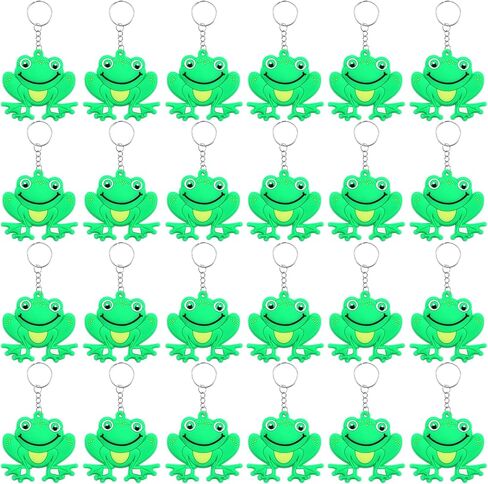 24 حزمة من سلاسل مفاتيح الضفدع وحلقات مفاتيح الضفدع لديكورات الحفلات التي تحمل عنوان الضفدع، وحشو حقائب حفلات أعياد الميلاد، هدية لمحبي الضفدع in Kuwait