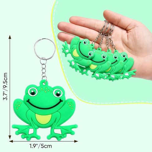 24 حزمة من سلاسل مفاتيح الضفدع وحلقات مفاتيح الضفدع لديكورات الحفلات التي تحمل عنوان الضفدع، وحشو حقائب حفلات أعياد الميلاد، هدية لمحبي الضفدع in Kuwait