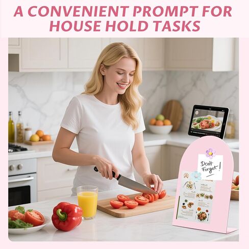 4 Pcs Magnet Board 11x7.8 Inch, Pink Magnetic Bulletin Board, Metal Magnet Display Stand with Easel Stand Tabletop Memo Display Board for Memos, Photos，Home, School, Kitchen, Office in Kuwait