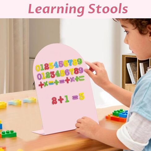 4 Pcs Magnet Board 11x7.8 Inch, Pink Magnetic Bulletin Board, Metal Magnet Display Stand with Easel Stand Tabletop Memo Display Board for Memos, Photos，Home, School, Kitchen, Office in Kuwait