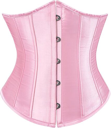 Zhitunemi Women's Satin Underbust Corset Bustier Waist Training Cincher Plus Size Corsets in Kuwait