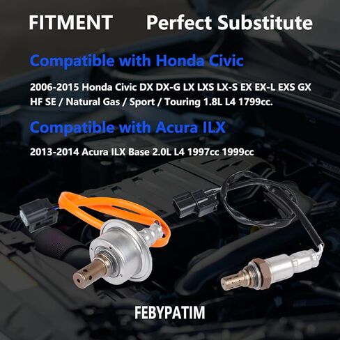 2Pcs O2 Oxygen Sensor 234-9124 234-4350 Upstream Downstream Compatible with Honda Civic 2006-2015 DX EX LX GX EX-L LX-S HF SE 1.8L L4 1799cc, Replace # 234-9124 234-4350, 36531-RNA-J01 36532-RNA-A01 in Saudi Arabia