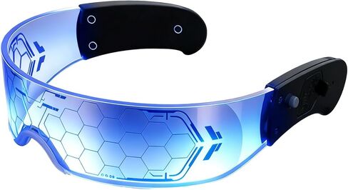 نظارات مضيئة بإضاءة LED Cyberpunk 7 ألوان و4 أوضاع نظارات حفلات متوهجة، نيون مستقبلي مضيء كوسبلاي in Kuwait