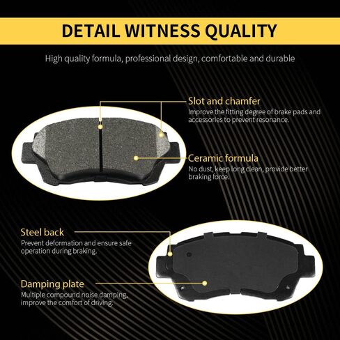 Front and Rear Ceramic Brake Pads Set with Hardware For 2011-2023 Dodge Durango Sxt/Citadel/Gt/Gt Plus, 2011-2022 Jeep Grand Cherokee in Kuwait