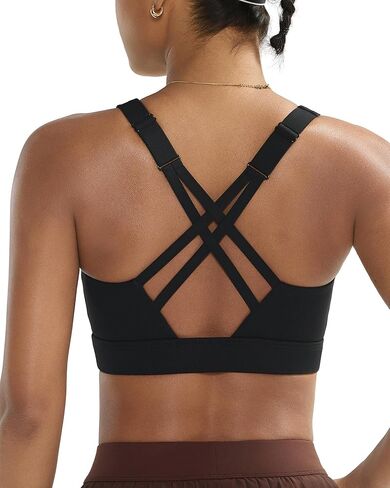 RUNNING GIRL Sports Bras for Women High Impact,Adjustable Strappy Back Molded Cup High Support Sports Bra with Sewn in Pads in Kuwait