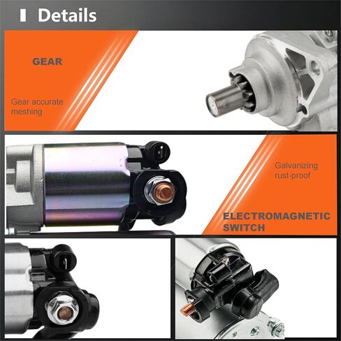 محرك بدء التشغيل متوافق مع Honda Civic 1998-2005 ولـ Acura EL1998-2005-1.6L 1.7L-Replace#31200-P2E-A51,31200-PLM-A51,SM442-32,SM44208,SM442-32-36, 410-54115,91-26-2038,17741ن,17741 in Saudi Arabia