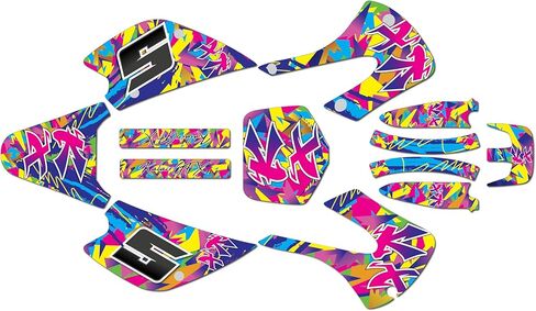 Graphics Kit for Kawasaki KX85 / KX100 (2001-2013) RETRO Series Retro 9 Mil - Easy Go - Dirt pit bike motorcycle sticker, dirtbike racing decal motocross accessories no-plastics in Saudi Arabia