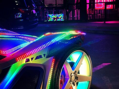 RGB Dream Color Chasing Flow Series 8PCS 3FT 36" 90CM Light Strips + 8ways Bluetooth Remote Controller Harness Fit for Slingshot Motorcycle Off-Road Hood Lights Front Car Grille Lighting KIT in Kuwait