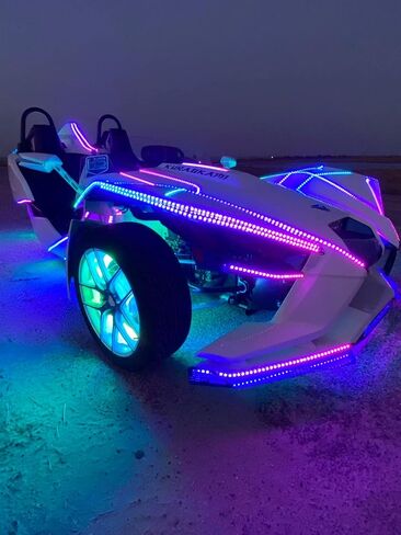 RGB Dream Color Chasing Flow Series 8PCS 3FT 36" 90CM Light Strips + 8ways Bluetooth Remote Controller Harness Fit for Slingshot Motorcycle Off-Road Hood Lights Front Car Grille Lighting KIT in Kuwait