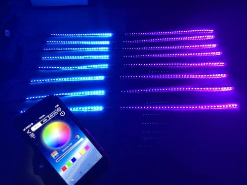 RGB Dream Color Chasing Flow Series 8PCS 3FT 36" 90CM Light Strips + 8ways Bluetooth Remote Controller Harness Fit for Slingshot Motorcycle Off-Road Hood Lights Front Car Grille Lighting KIT in Kuwait