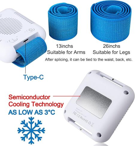 جهاز العلاج البارد الفوري بمكعبات الثلج الذكية لتخفيف الآلام والأوجاع واستعادة العضلات، آلة العلاج بالتبريد المحمولة بدون استخدام اليدين مع تسخين الضغط البارد للرياضيين الرياضيين في الهواء الطلق (أزرق) in Kuwait
