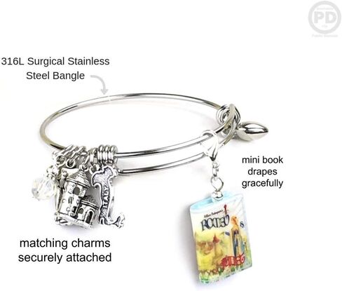 Romeo and Juliet William Shakespeare Clay Mini Book Expandable Stainless Steel Bangle Bracelet in Kuwait