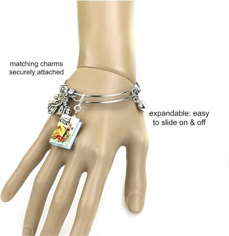 Romeo and Juliet William Shakespeare Clay Mini Book Expandable Stainless Steel Bangle Bracelet in Kuwait