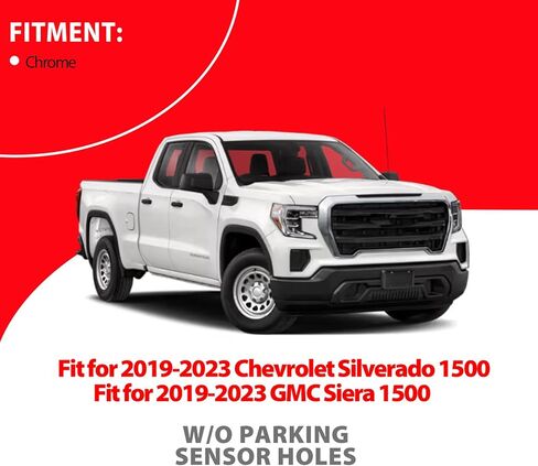 Rear Step Bumper Assembly Compatible with 2019 2020 2021 2022 2023 Chevy Silverado GMC Sierra W/Park Sensors Chrome Replacement for GM1103219 in Saudi Arabia