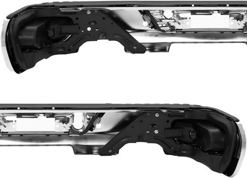 Rear Step Bumper Assembly Compatible with 2019 2020 2021 2022 2023 Chevy Silverado GMC Sierra W/Park Sensors Chrome Replacement for GM1103219 in Saudi Arabia