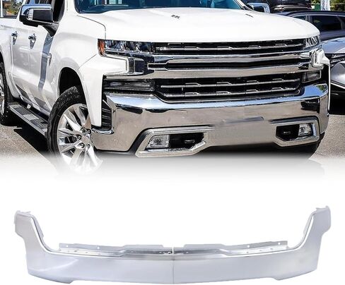 المصد الأمامي من الفولاذ الكروم لسيارة 2019 2020 2021 2022 تشيفي سيلفرادو 1500 LT LTZ مع فتحات مستشعر مساعد الوقوف GM1002874 (يأتي في قطعتين) in Kuwait